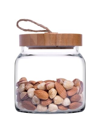 Банка для сыпучих продуктов, стекло, 0.576 л, с крышкой, Pasabahce, Woody, 43573 SL/St
