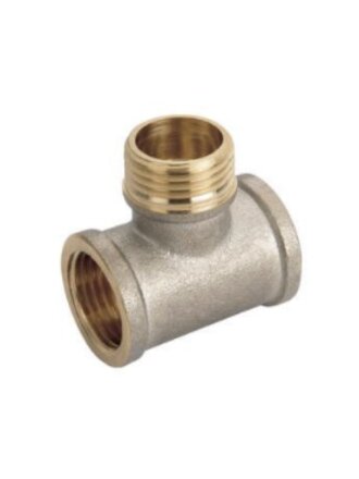 Тройник 3/4", г-ш-г, латунь, Frap