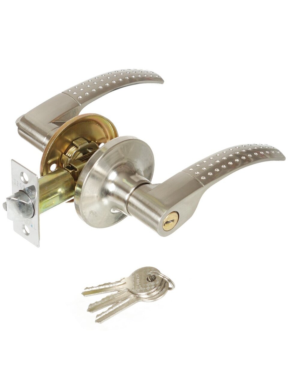 Защелка Trodos, ЗВ6-01, 204206, с ключом, никель, алюминий