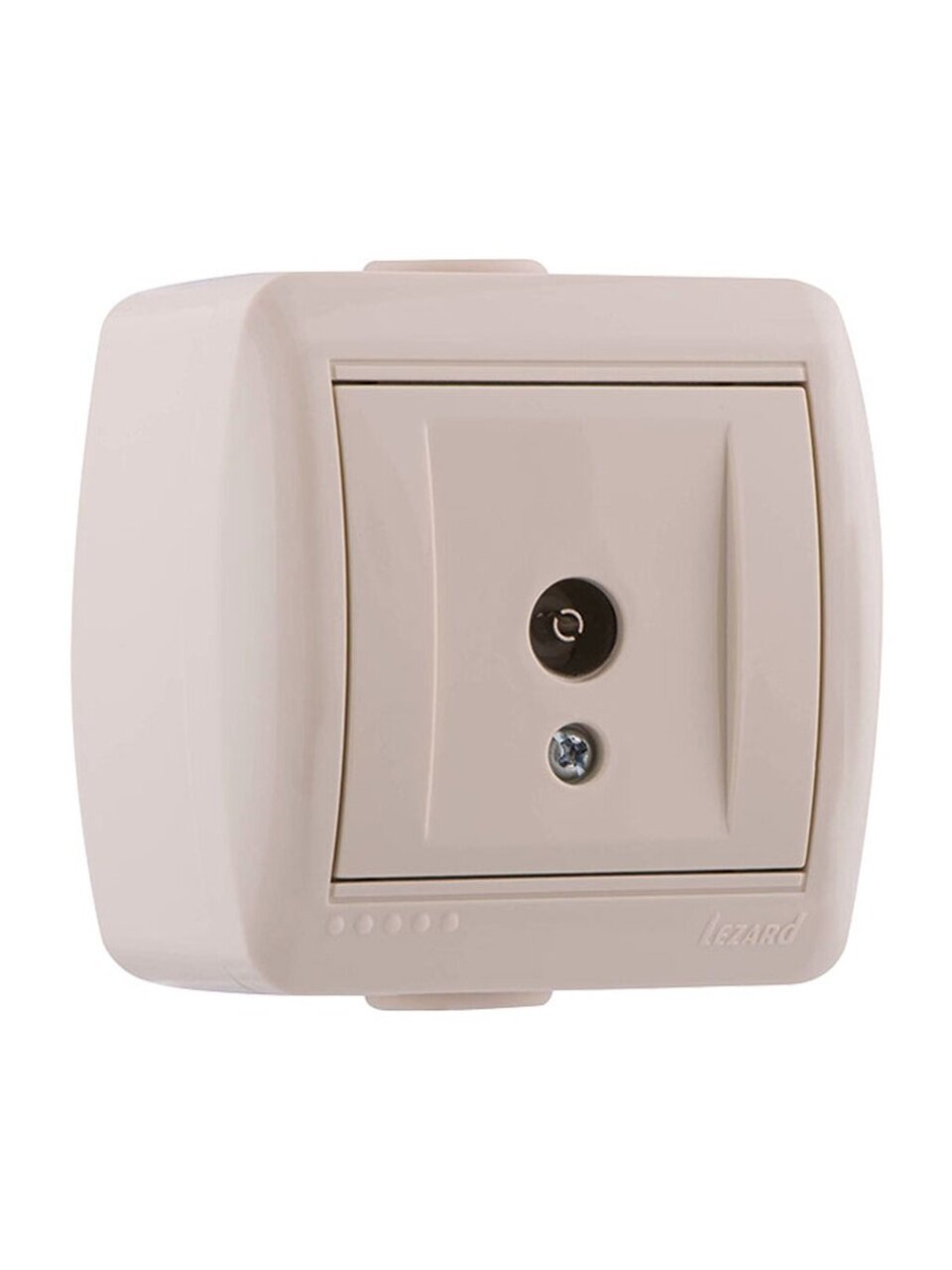 Розетка ТВ открытой установки, 1 гнездо, без заземления, пластик, кремовая, Lezard, Nata, 710-0300-130