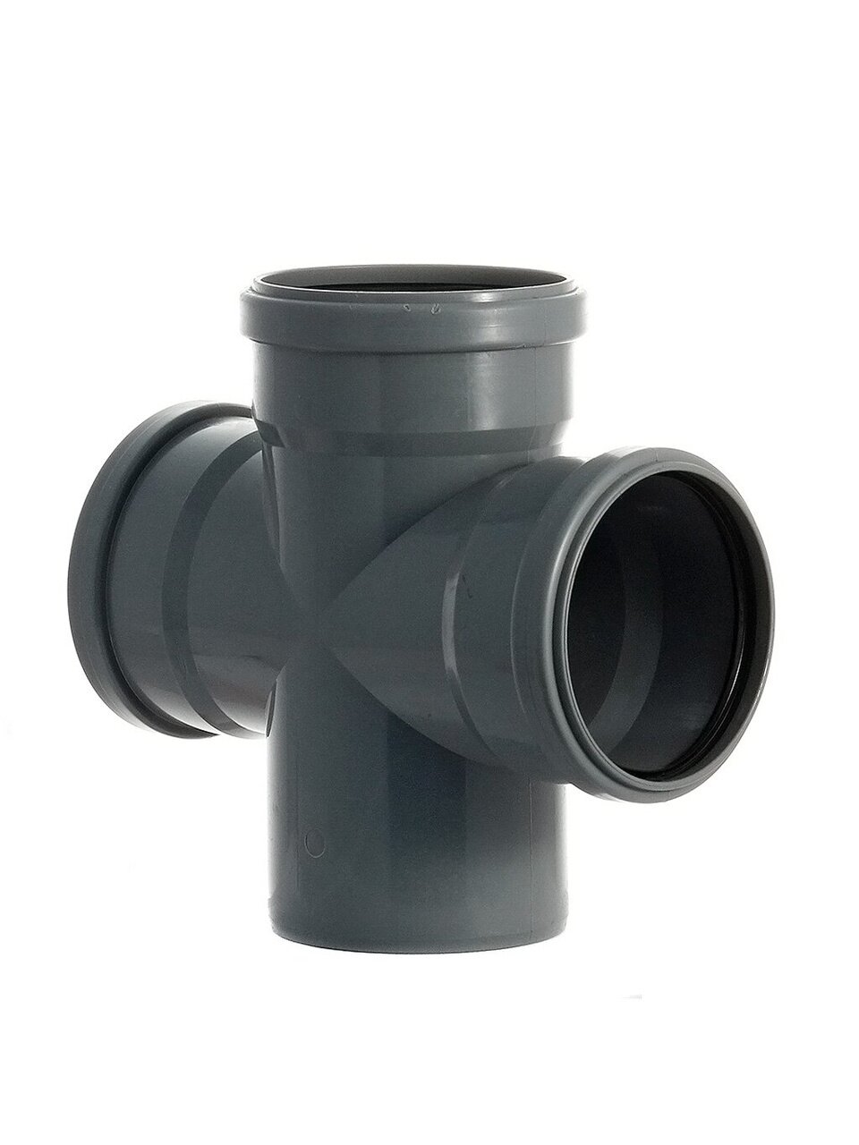 Крестовина канализационная одноплоскостная, 110х110х110 мм, 90 °, РосТурПласт, полипропилен, 36473