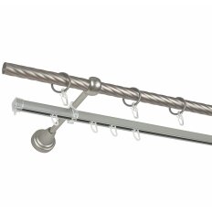 Карниз металл, диаметр 16 мм, СМ-2907/160/1Ш, хром матовый, двухрядный, 1.6 м Карниз металл, диаметр 16 мм, СМ-2907/160/1Ш, хром матовый, двухрядный, 1.6 м