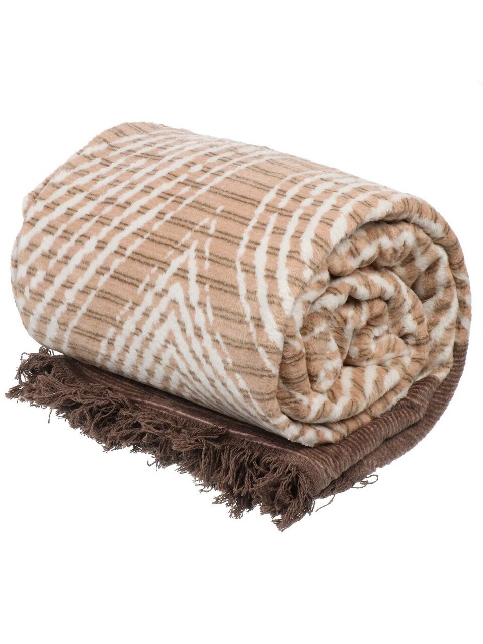 Плед евро, 200х220 см, 60% хлопок, 40% акрил, Karteks, Soft Komfort PS1429A, корица, 104/200.1429A