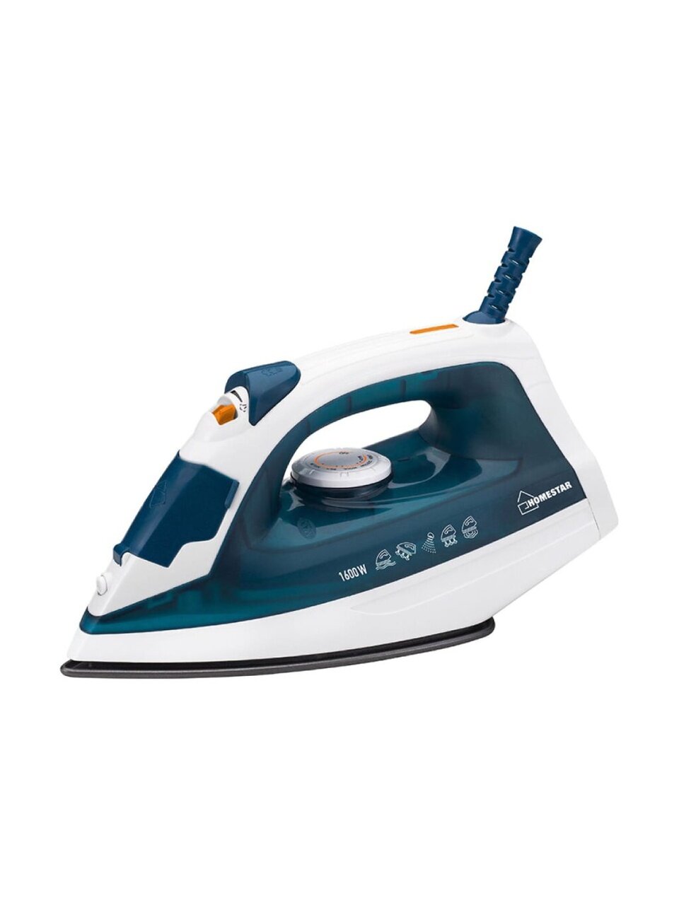 Утюг Homestar, HS-4004, 1600 Вт, сталь, вертикальное отпаривание, система самоочистки, пар, спрей, удар, 1.8 м, голубой