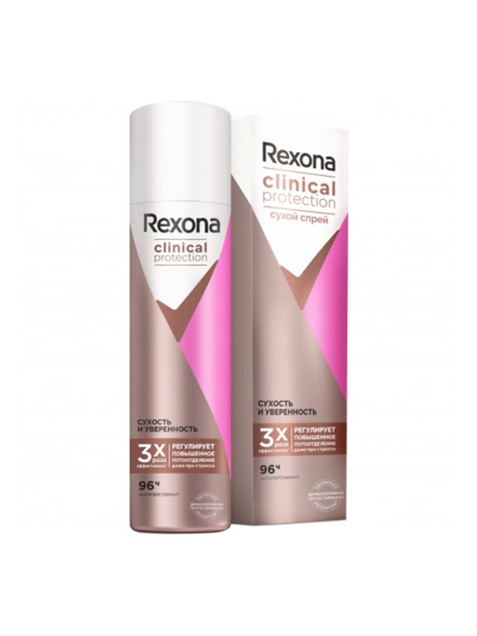 Дезодорант Rexona, Clinical Protection Сухость и уверенность, для женщин, спрей, 150 мл