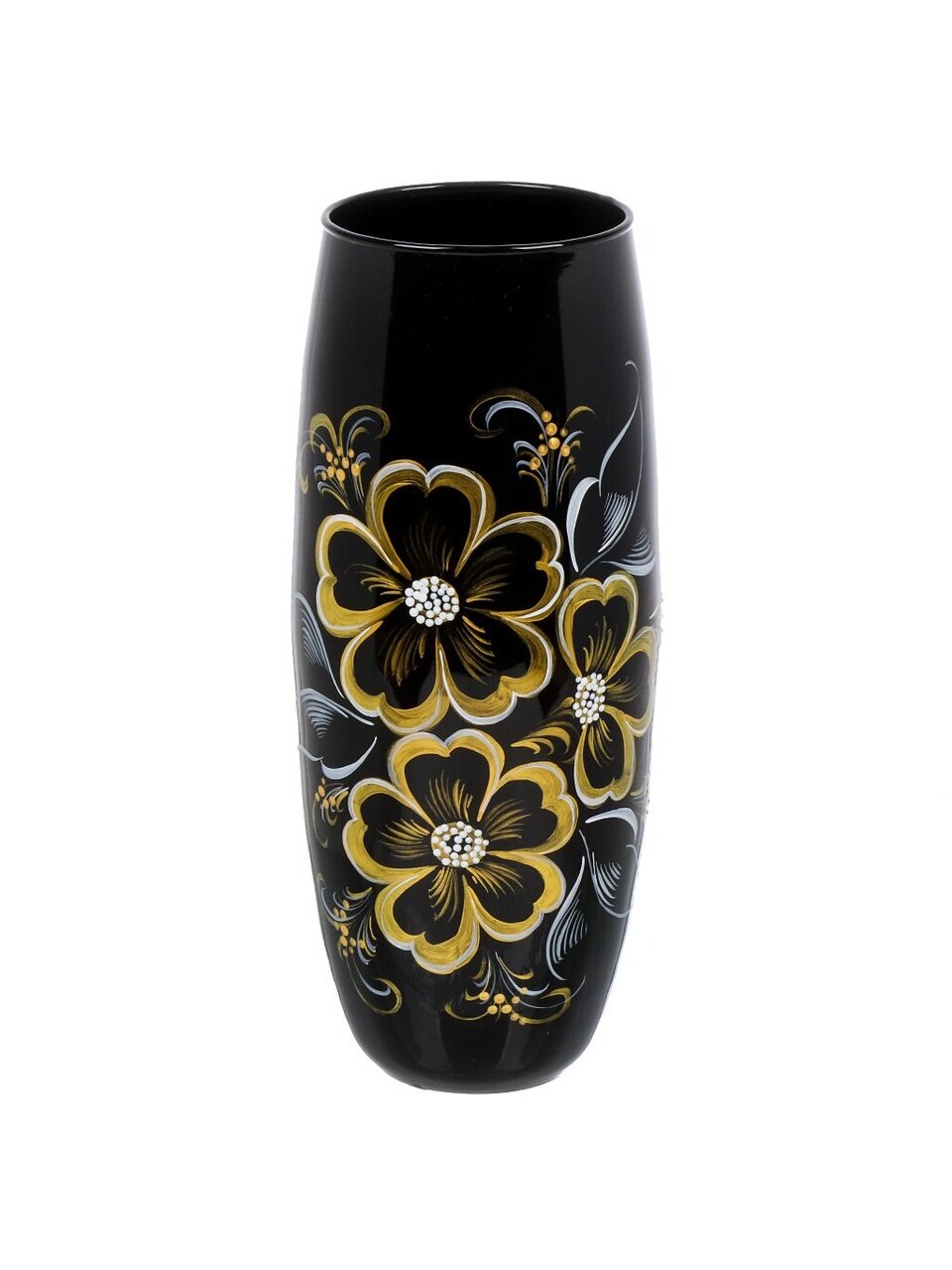 Ваза стекло, настольная, 30 см, Evis, Золотой на черном-84, 32 0084 2363