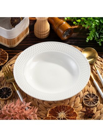 Тарелка суповая, керамика, 22 см, 0.52 л, круглая, Гринвич, Daniks, Y4-7983