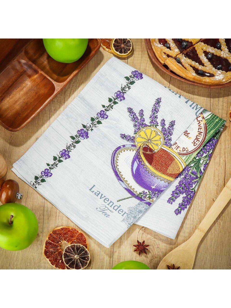 Полотенце кухонное вафельное, 45х60 см, 100% хлопок, Прованс, Россия