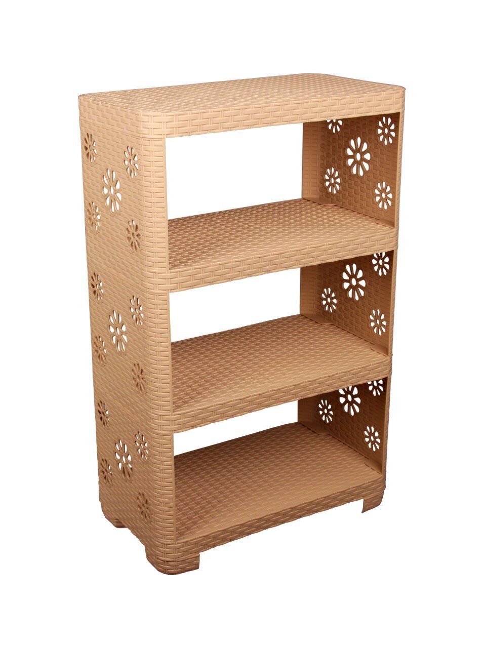 Полка для обуви, пластик, 4 секции, 52х30х82.5 см, какао, Альтернатива, Плетенка №2, М2553