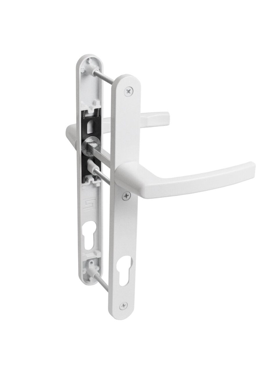 Ручка дверная Булат, РФ 92.25.02.9016 УРАЛ, 15992, комплект, белая, алюминиевый сплав