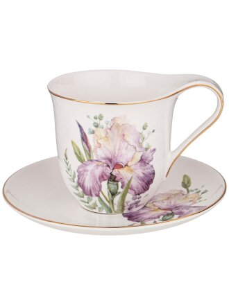 Чайная пара фарфор, 2 предмета, на 1 персону, 275 мл, Lefard, Irises, 590-479, подарочная упаковка