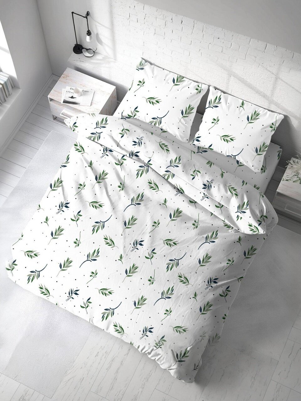 Постельное белье евро, простыня 215х240 см, 2 наволочки 70х70 см, пододеяльник 205х215 см, Bravo, поплин, Олив