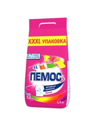 Стиральный порошок Пемос, 5.4 кг, автомат, для цветного белья, Color