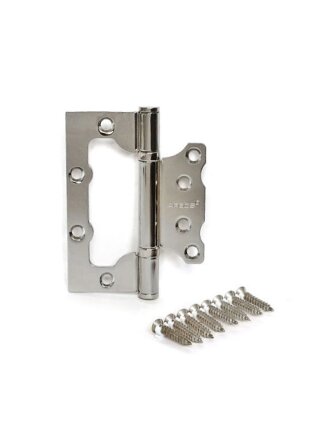 Петля накладная для деревянных дверей, Apecs, 100х75 мм, B2-Steel-СR, с 2 подшипниками, без врезки, хром