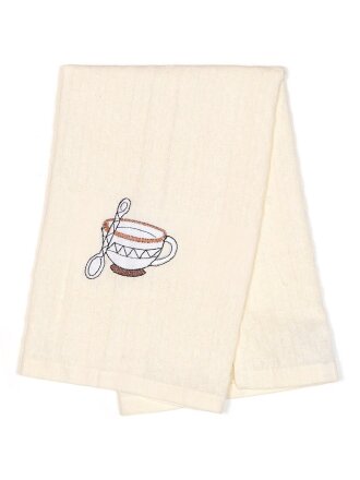 Полотенце кухонное вафельное, 36х56 см, 90% хлопок, 10% полиэстер, Вышивка, белое, Китай, Y8-2936