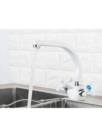 Смеситель для кухни, Frap, с кран-буксой, белый, F5408-8