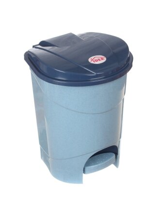 Контейнер для мусора пластик, 7 л, квадратный, педаль, голубой мрамор, Idea, М2890