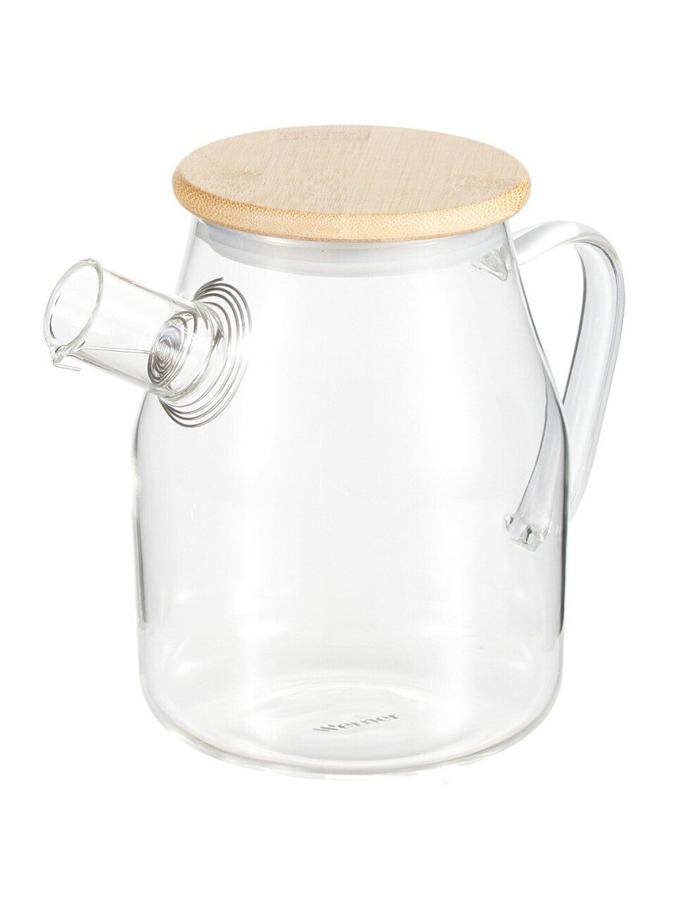 Чайник заварочный стекло, 0.8 л, с ситечком, с бамбуковой крышкой, Werner, Bambu, 51462