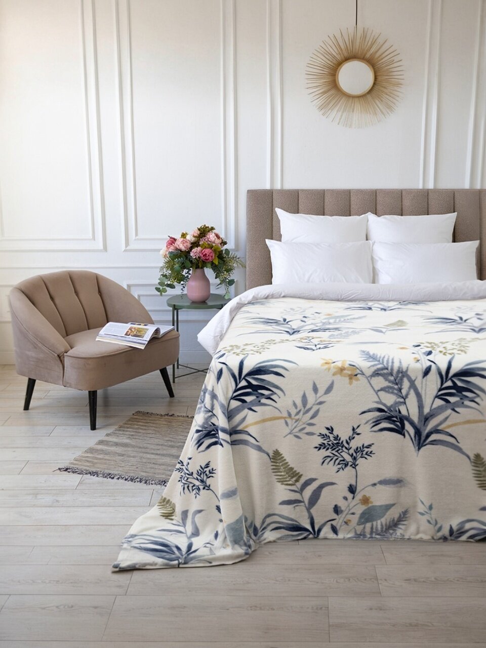 Плед евро, 200х220 см, велсофт, 100% полиэстер, Silvano, Эдем