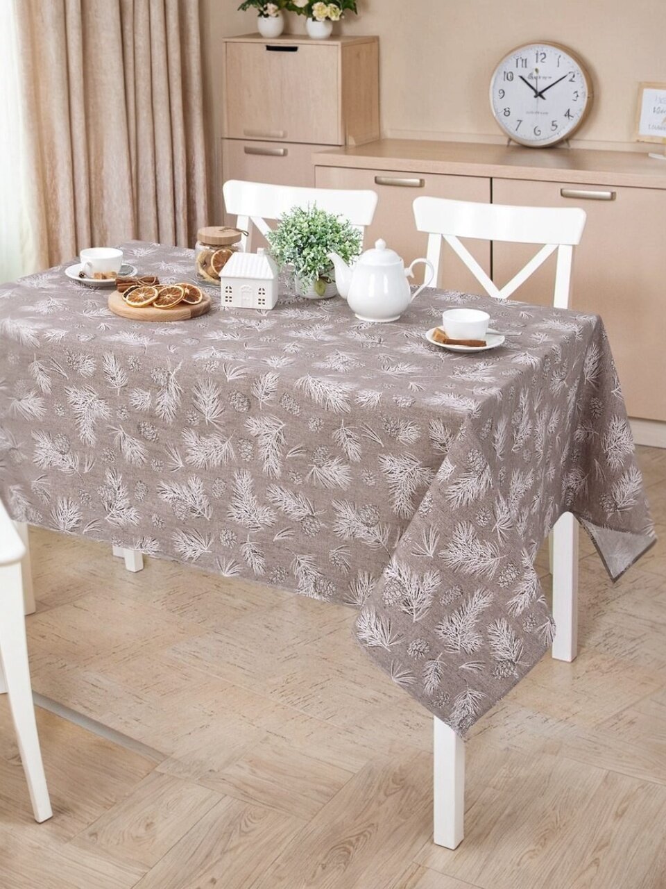 Скатерть 145х180 см, 100% хлопок, рогожка, 165 г/м2, АртДизайн, Шишкин лес