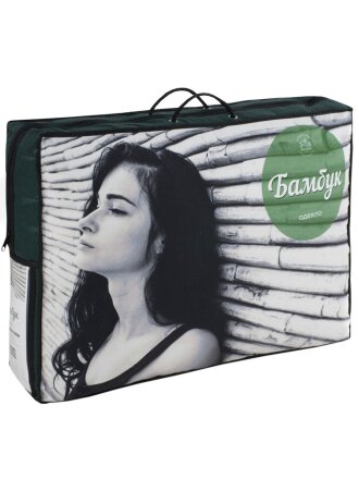 Одеяло 2-спальное, 172х205 см, Бамбук, 150 г/м2, облегченное, чехол хлопок, кант, ИвШвейСтандарт