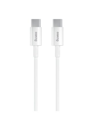 Кабель USB OLMIO, Type-C to Type-C, 3 А, 1 м, 60W, белый, 041665