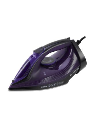 Утюг Polaris, PIR 2487AK, 2400 Вт, керамика, вертикальное отпаривание, противокапельная система, система самоочистки, защита от накипи, мерный стакан, 3 м, черный,фиолетовый