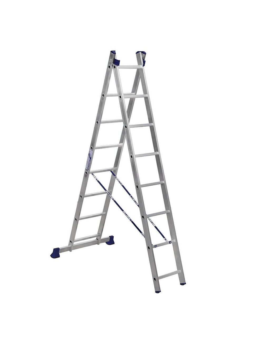 Лестница 2 секции, 8 ступеней, алюминий, 3.1 м, 150 кг, 3.64 м, Alumet, Н25208