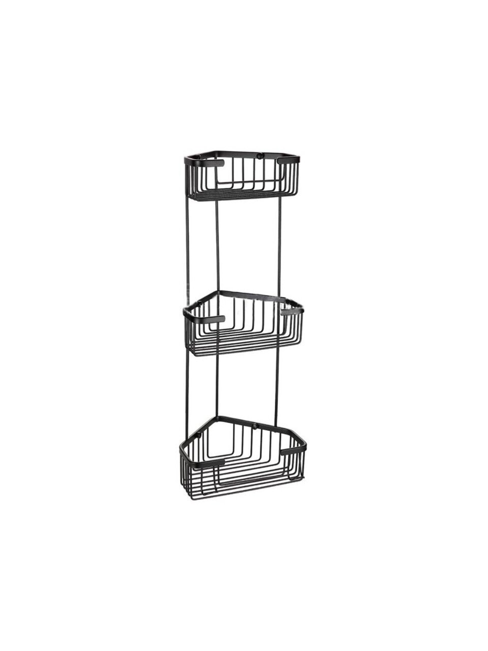 Полка нержавеющая сталь, настенная, 3 яруса, 23.5х22х61.4 см, угловая, Frap, F351-26