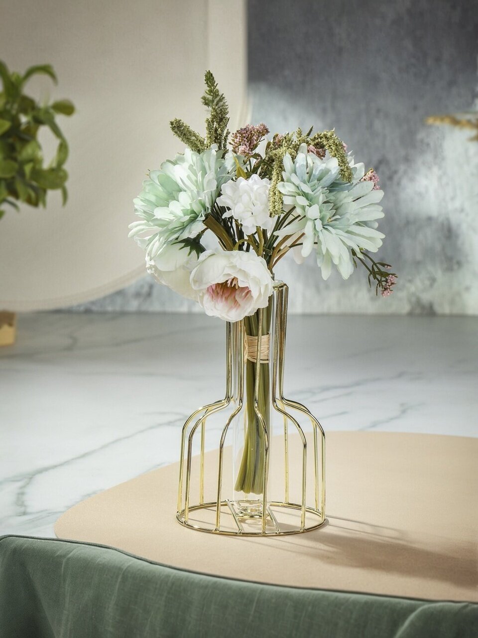 Цветок искусственный декоративный Композиция, в вазе, 9х30 см, Y6-10386