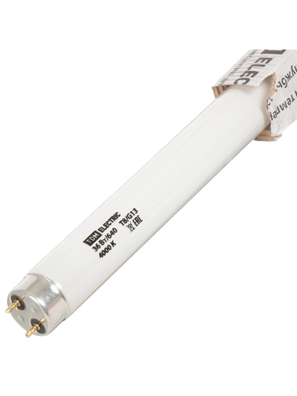 Лампа люминесцентная G13, 36 Вт, 4000 К, холодный белый свет, T8, линейная, двухцокольная, TDM Electric, SQ0355-0029