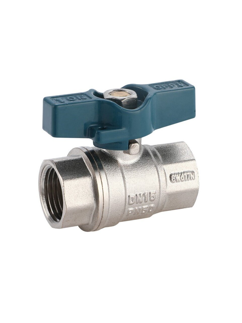 Кран для воды, 1", г-г, ручка-бабочка, Люкс, РМС