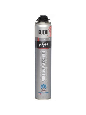 Пена монтажная KUDO, Proff 65++ Absolut Arktika Nord, профессиональная, 65 л, 1 л, зимняя, KUPP10WN65++