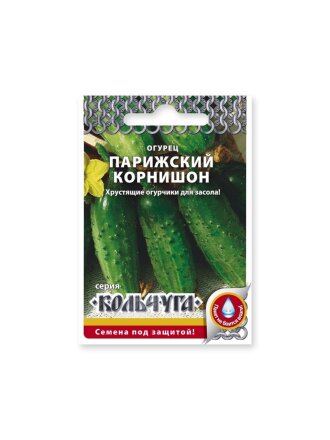 Семена Огурец, Парижский корнишон, 0.5 г, Кольчуга, цветная упаковка, Русский огород