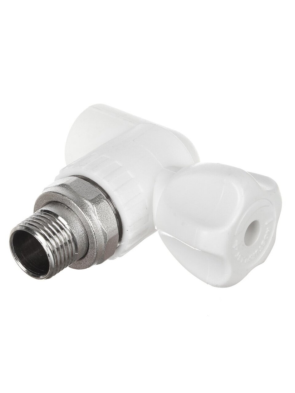 Кран для радиатора полипропилен, d25х3/4", угловой, белый, РосТурПласт