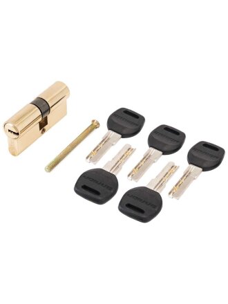 Личинка замка двери Аллюр, HD F 60-5К BP, 7 791, 60 мм, золото, 5 перфоключей