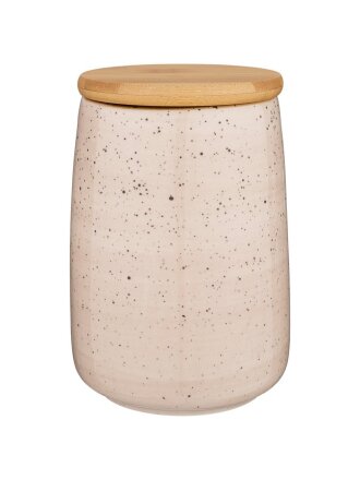 Банка фарфор, 1.24 л, 12х17 см, с крышкой, Bronco, Nature, 263-1103, кремовая