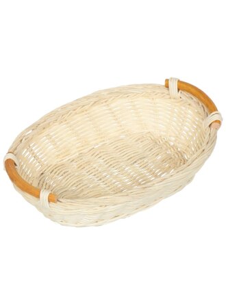 Корзина 23х16х5 см, овальная, плетеная, ротанг, с ручками, 06-125