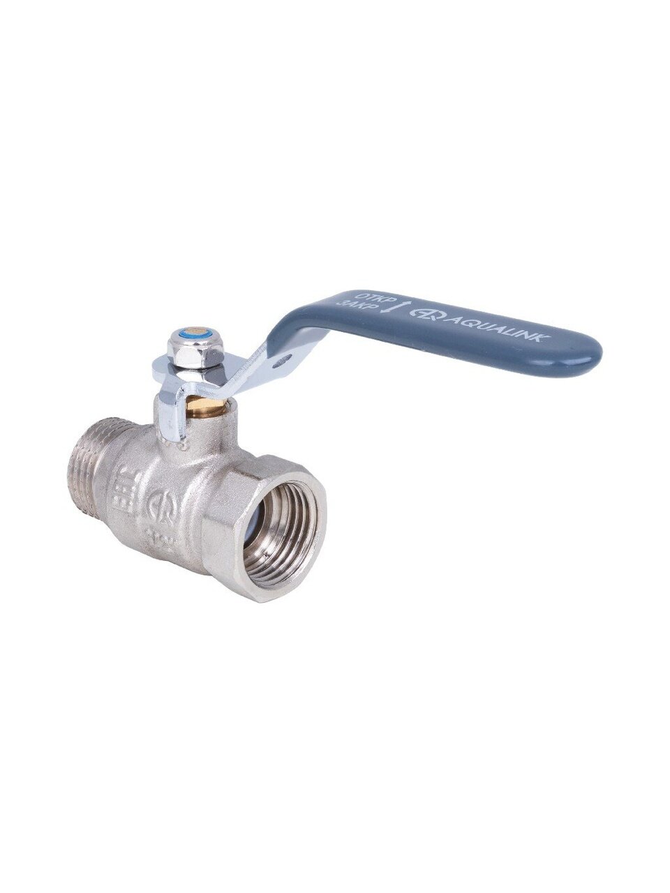 Кран 1 1/4", г-ш, латунь, ручка, DN 32, шаровой, AquaLink