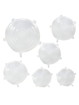 Крышка для посуды растягивающаяся, силикон, 6-20 см, 6 шт, Y4-9572