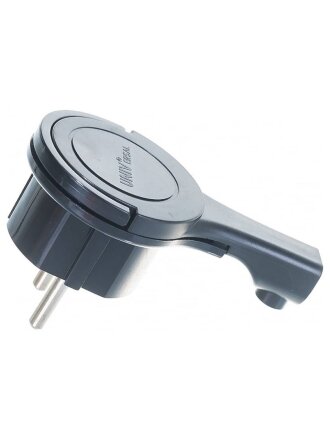 Вилка угловая, с заземлением, 16 А, IP20, 250 В, еврослот, невидимка, черная, UNIVersal, 5565419