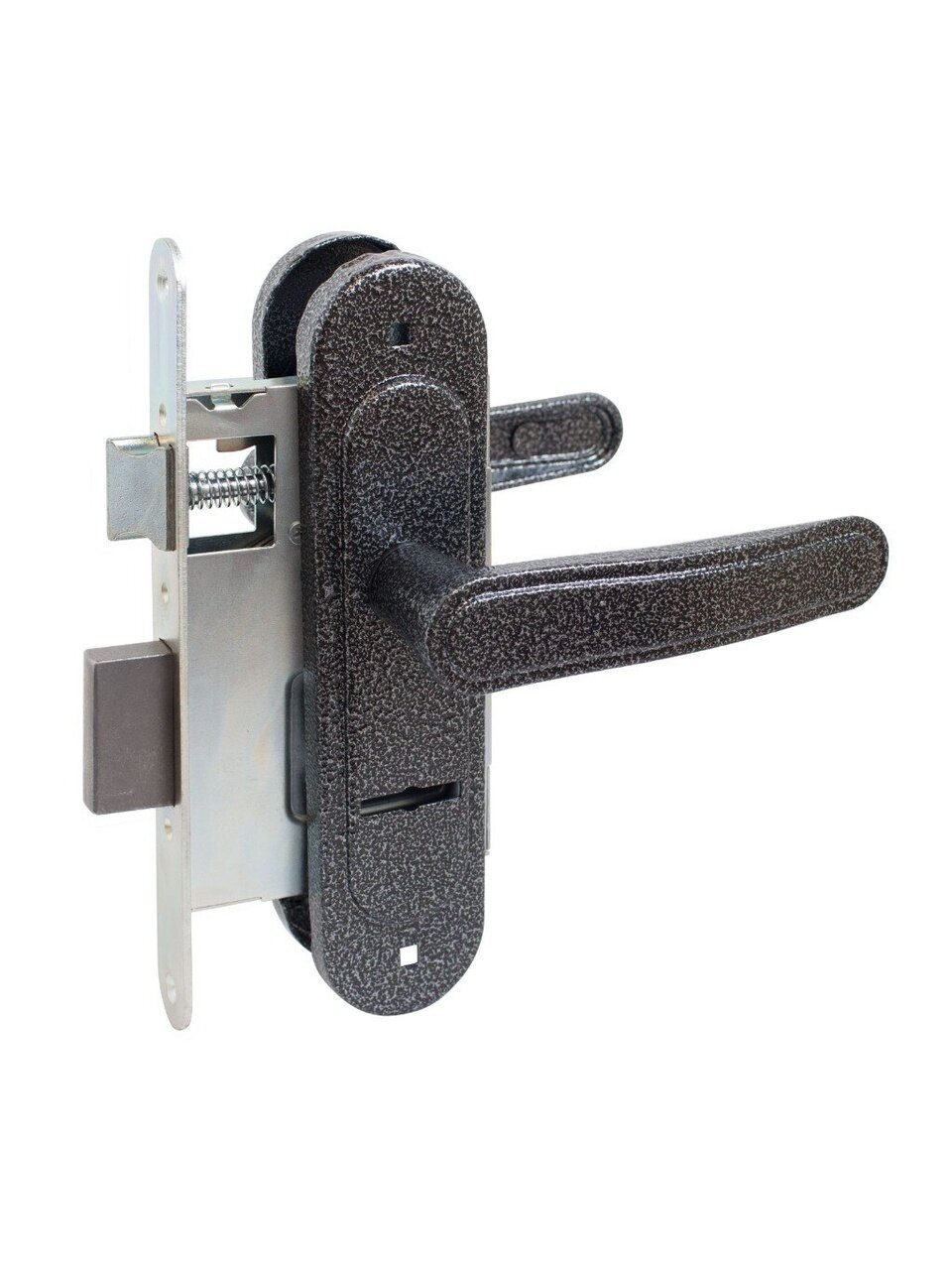 Замок врезной Птимаш, ЗВ9-4.03, 14484, ручка в комплекте, цилиндровый, серебро