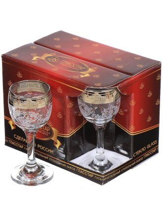 Рюмка 60 мл, стекло, 6 шт, Glasstar, Барокко, GN1 134 3