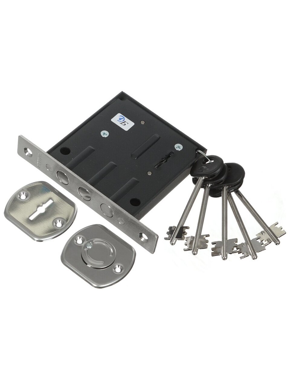 Замок врезной Apecs, ЗВ8 802.0.0 -5 кл, 10295, без ручки, сувальдный, черный