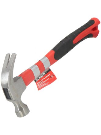 Молоток-гвоздодер слесарный, Matrix, рукоятка фибергласовая, обрезиненная, 0.45 кг, 10456