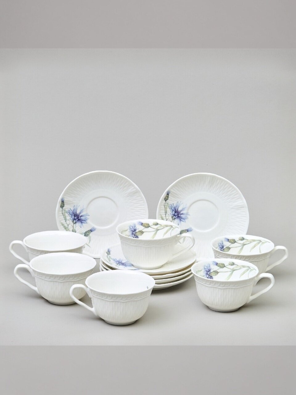 Набор чайный фарфор, 12 предметов, на 6 персон, 250 мл, Lefard, Васильки, 760-827, подарочная упаковка
