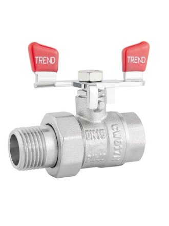 Кран для воды с американкой 3/4", прямой, ручка-бабочка, ProFactor