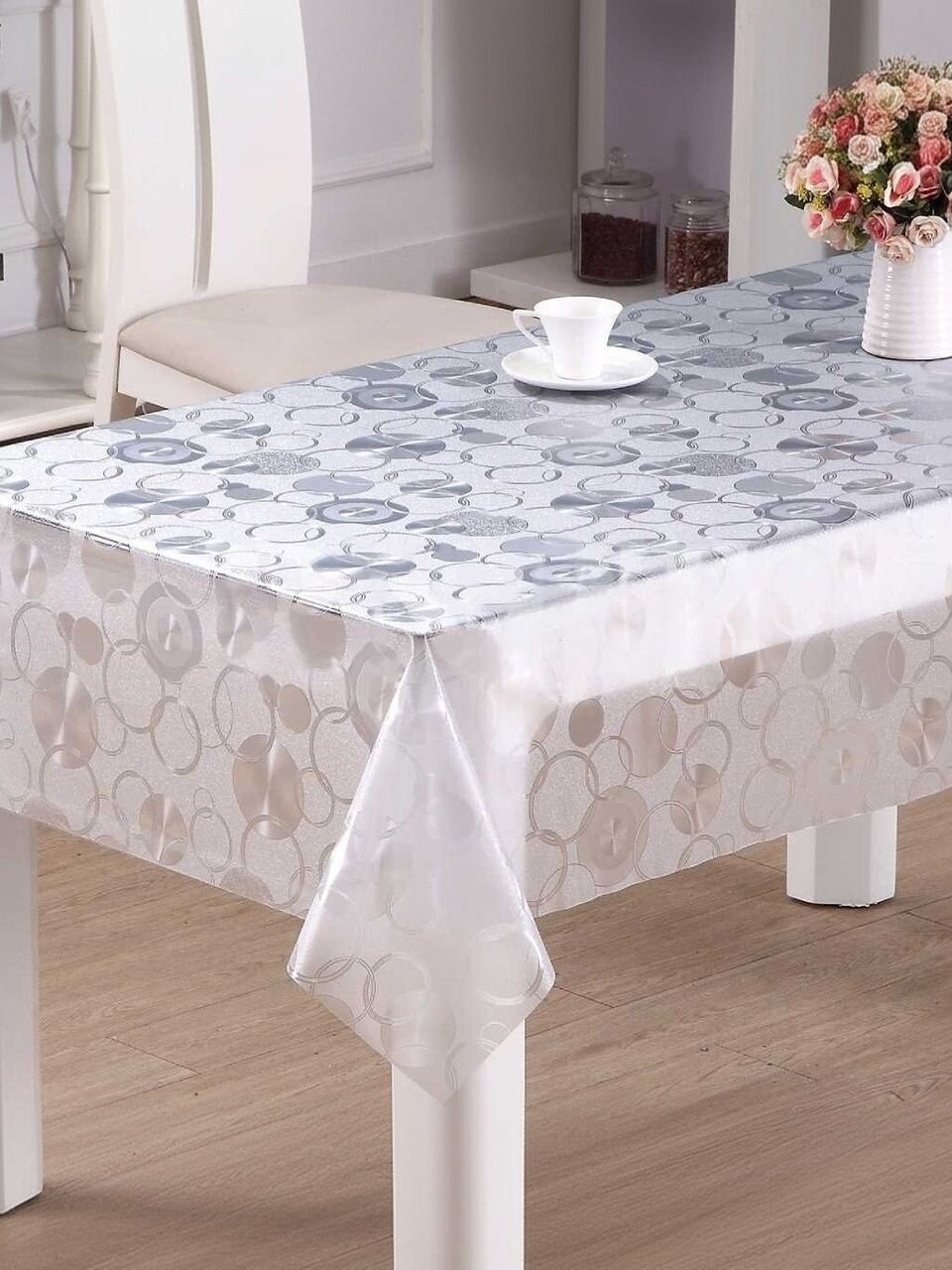 Клеенка Silvano, Тиснение, 1.39х20 м, ПВХ, прозрачная, TC241-001