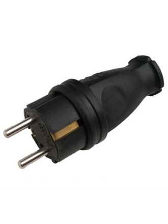 Вилка прямая, с заземлением, 16 А, IP44, 250 В, черная, General Lighting Systems, 470517