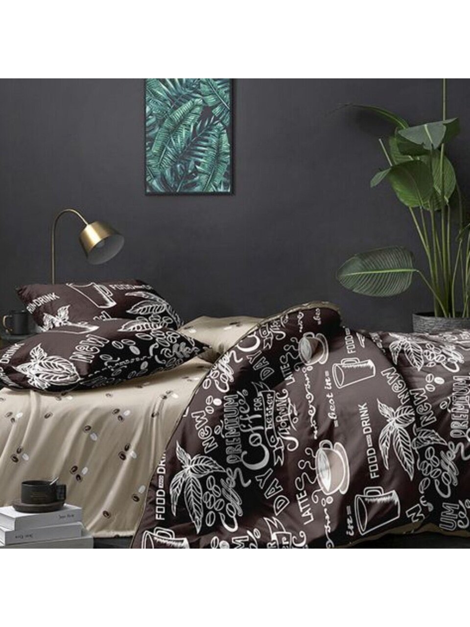 Постельное белье 2-спальное, с европростыней, простыня 210х240 см, 2 наволочки 70х70 см, пододеяльник 175х210 см, Бояртекс, сатин-твил, 910004 A/B (N), Pandora